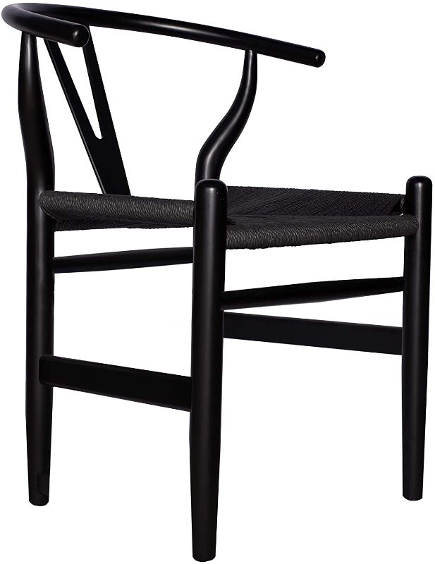 Photo 1 of Amazon Brand - Stone & Beam Classic Wishbone Dining Chair, 22.4"W, Black / Black