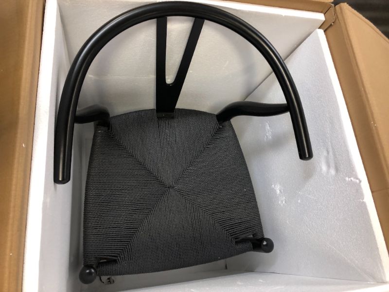 Photo 3 of Amazon Brand - Stone & Beam Classic Wishbone Dining Chair, 22.4"W, Black / Black