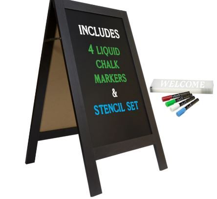 Photo 1 of 40" x 20" Wooden A-Frame Chalkboard Excello