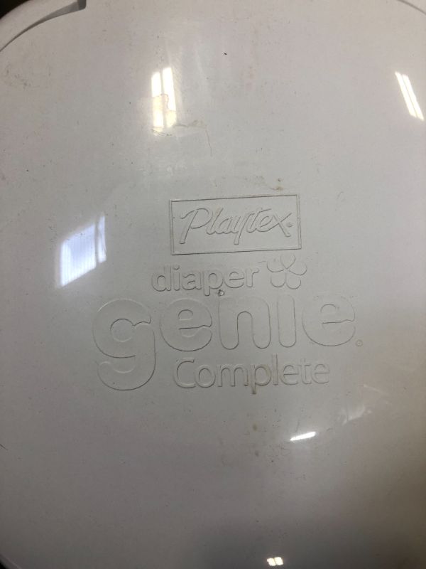 Photo 2 of Playtex Diaper Genie Complete Pail with Built-In Odor Controlling Antimicrobial, Includes Pail and 1 Clean Laundry Scent Refill, White Pail