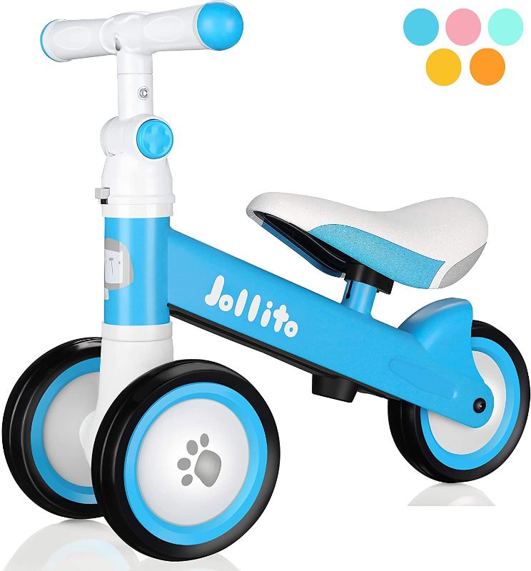 Photo 1 of Jollito Baby Balance Bike, Adjustable Toddler Baby Bicycle 12-24 Months with 3 Silent Wheels, No Pedal Toddlers Walker Bike Riding Toy for 1 Year Old Boys Girls, Best Birthday Gift
