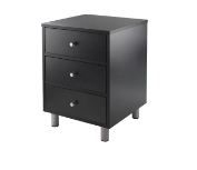 Photo 1 of Daniel Nightstand with 3 Drawers Black - Winsome