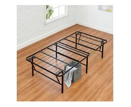 Photo 1 of Amazon Basics Foldable, 18" Black Metal Platform Bed Frame with Tool-Free Assembly, No Box Spring Needed Twin Size