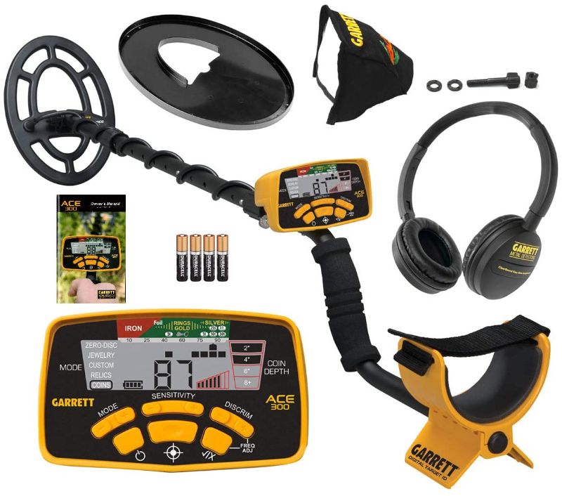 Photo 1 of Garrett ACE 300 Metal Detector with Waterproof Coil and Headphone Plus Accessories