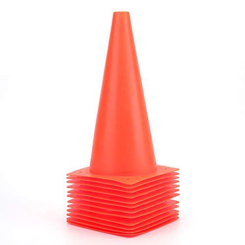 Photo 1 of 12 Inch Traffic Training Cones, Plastic Safety Parking Cones, Agility Field Marker Cones for Soccer Basketball Football Drills Training, Outdoor Sport Activity & Festive Events - 6 Colors