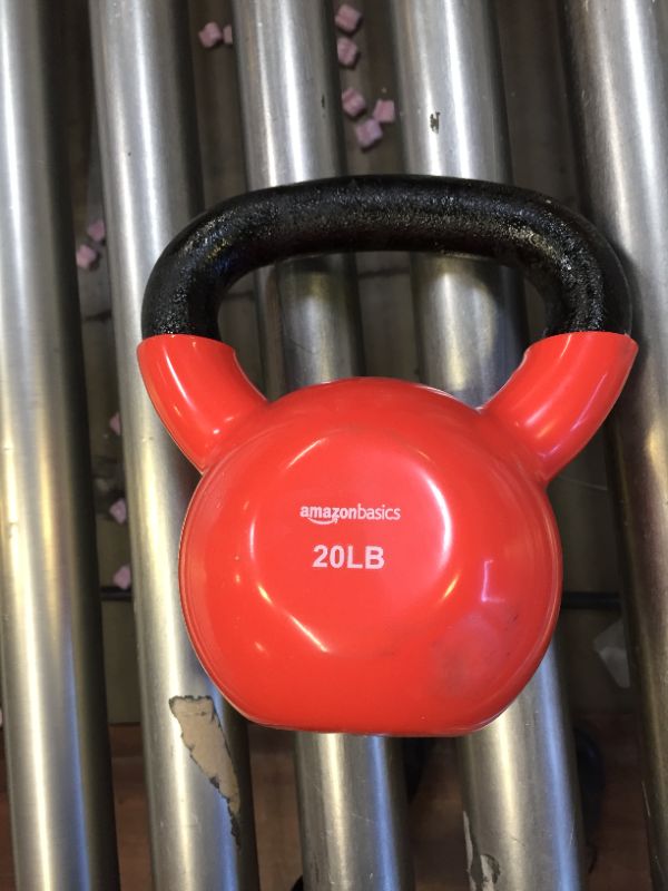 Photo 2 of Basics Vinyl Kettlebell 20 Lbs Orange Sporting Goods