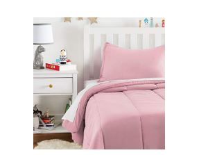 Photo 1 of Amazon Basics Kid's Comforter Set - Soft, Easy-Wash Microfiber - Twin, Light Pink