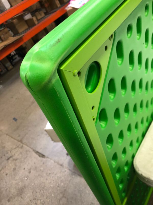 Photo 5 of top only ----Flash Furniture 24''W x 48''L Rectangular Green Plastic Activity Table----- incomplete missing parts 