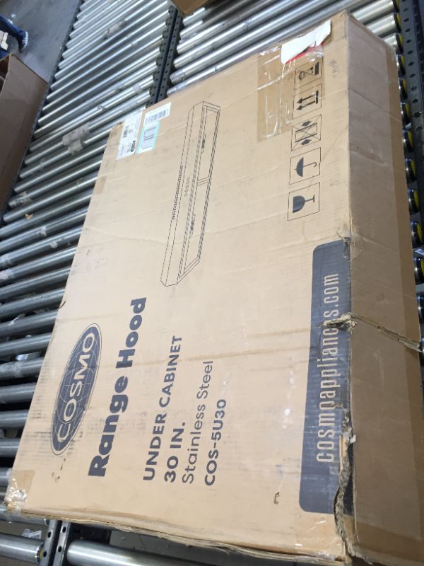 Photo 1 of Cosmo 5U30 30-in Under-Cabinet Range Hood 250-CFM with Ducted/ Ductless Convertible Top/ Back Duct, Slim Kitchen Over Stove Vent LED Light, 3 Speed Exhaust Fan, Reusable Filter