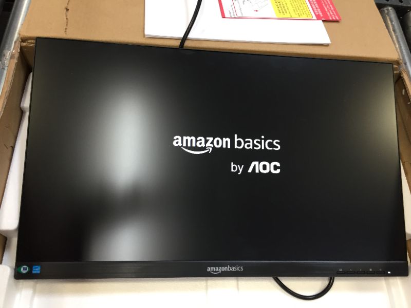 Photo 2 of Amazon Basics Full HD Monitor with Stand, Powered with AOC Technology, 75 Hz, VESA Compliant, 24-Inch