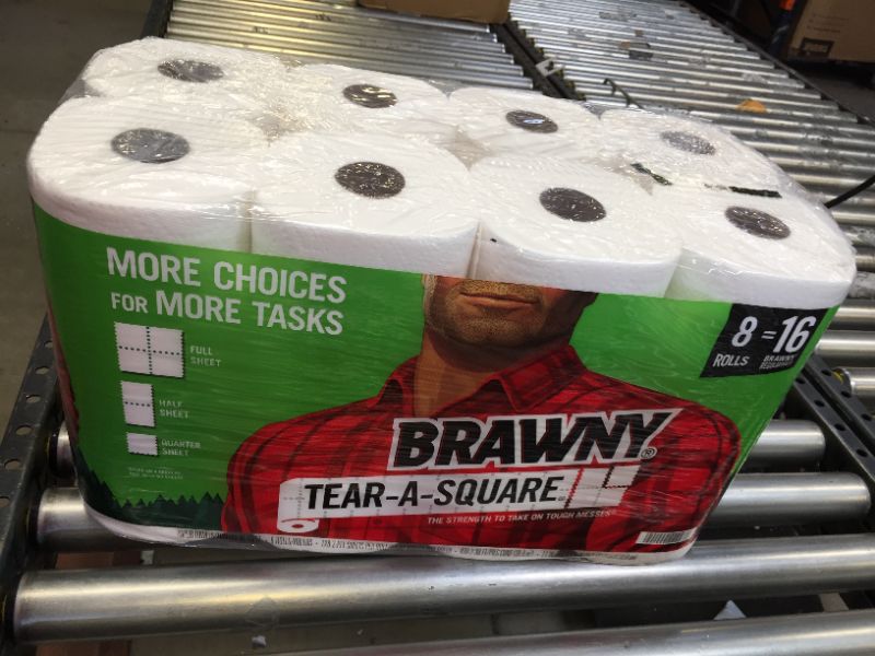 Photo 2 of Brawny Paper Towels, Tear-A-Square, 2-Ply - 8 rolls