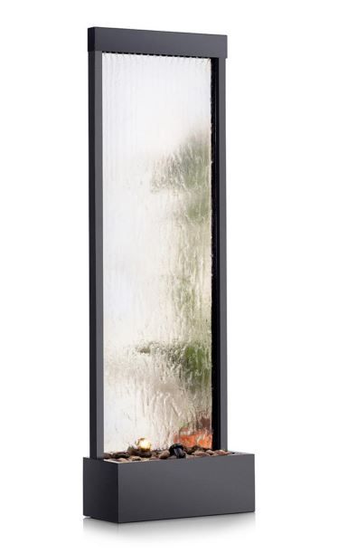 Photo 1 of Alpine MLT102 72" Mirror Waterfall Fountain with Stones and Light - Silver