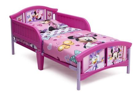 Photo 1 of Delta Children Disney Minnie Mouse Plastic Toddler Bed, Pink