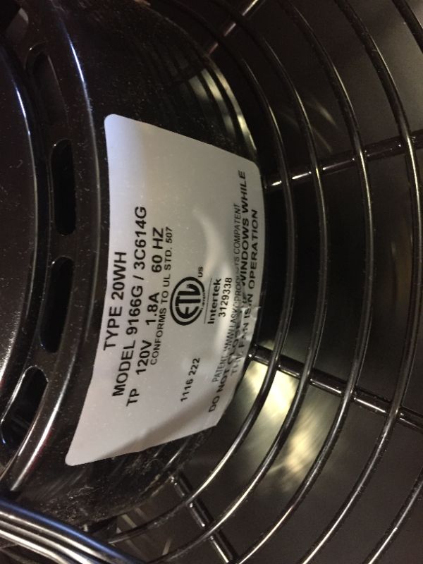 Photo 1 of Air King 20 Inch Blades Whole House 120V 3 Speed Window Fan, Gray 9166