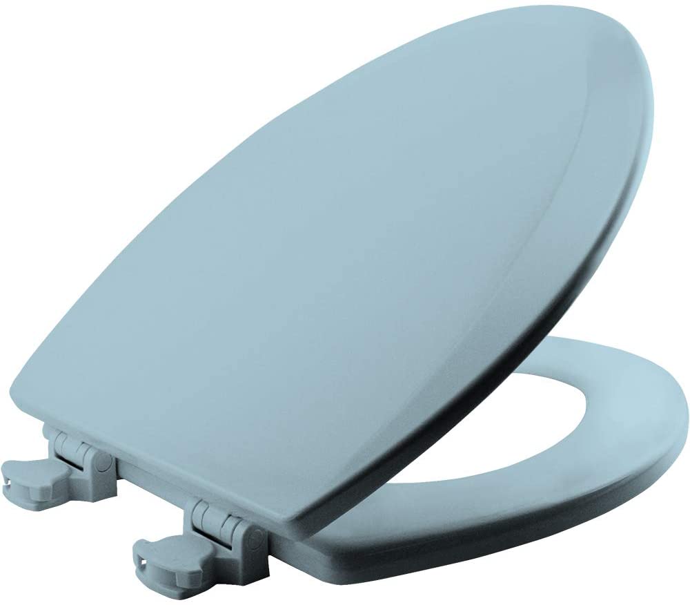 Photo 1 of BEMIS 1500EC 464 Toilet Seat with Easy Clean & Change Hinges, ELONGATED, Durable Enameled Wood, Dresden Blue
