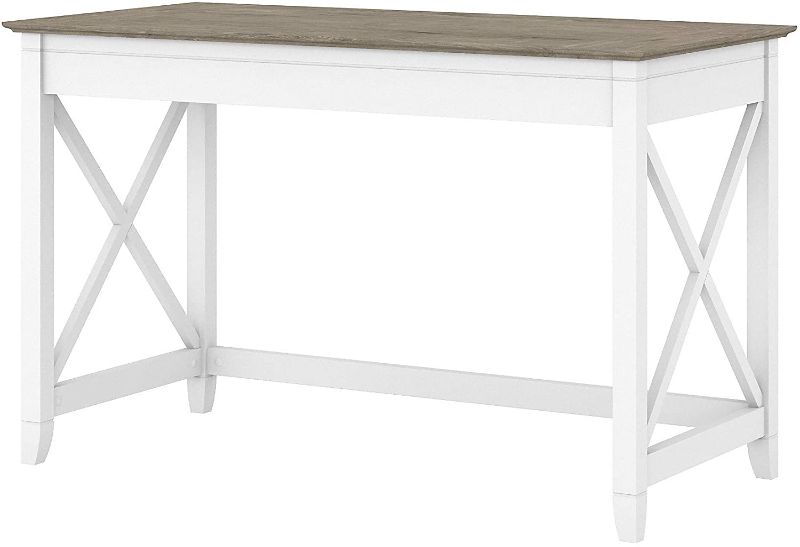 Photo 1 of Bush Furniture Key West Writing Desk, 48W, Pure White and Shiplap Gray
