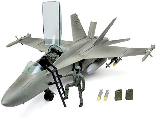 Photo 1 of Click N' Play Military Air Force F/A 18 Super Hornet Fighter Jet, 16 Piece Play Set with Accessories.