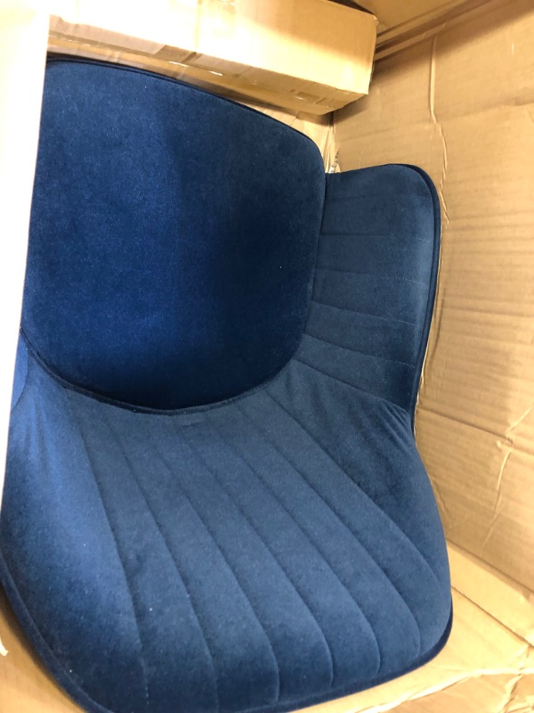 Photo 2 of AVAWING Modern Living Dining Room Accent Arm Chairs, Velvet Mid-Century Upholstered Seat Club Guest with Golden Legs, Blue
