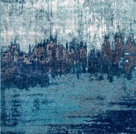 Photo 1 of Blue Abstract Rainfall Area Rug 4ft x 6ft