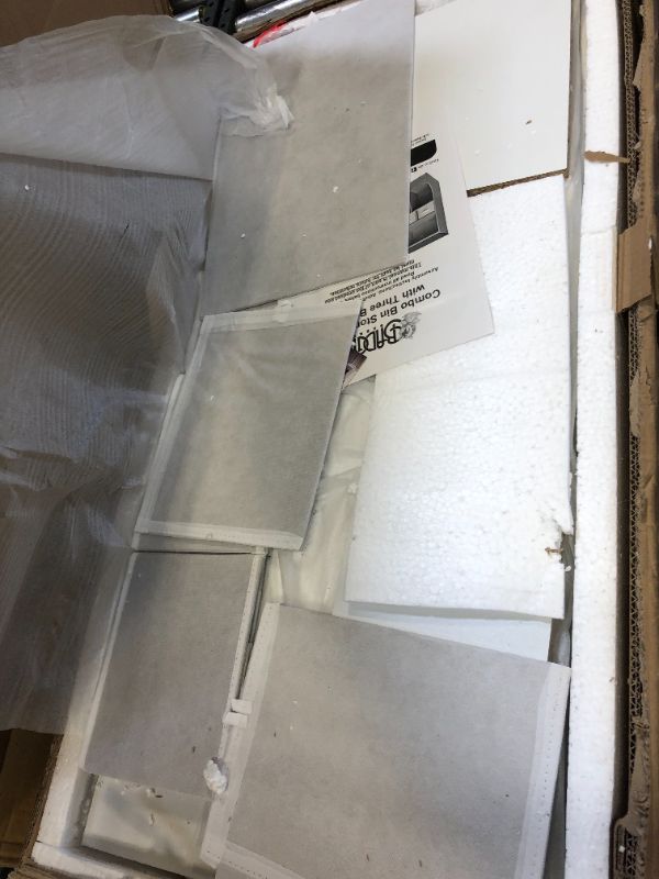 Photo 4 of Combo Bin Storage Unit with Three Baskets – Solid White/Woodgrain Gray
