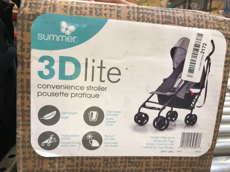 Photo 6 of Summer Infant 3Dlite Umbrella Stroller, Solid Print Gray