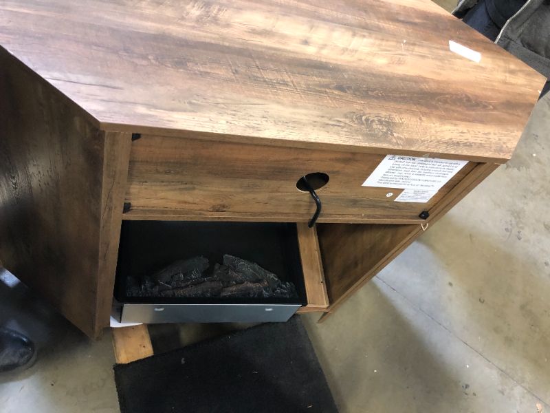 Photo 3 of 52" Classic Traditional Wood Corner Fireplace Media TV Stand Console in Rustic Oak - Walker Edison W48FPCRRO