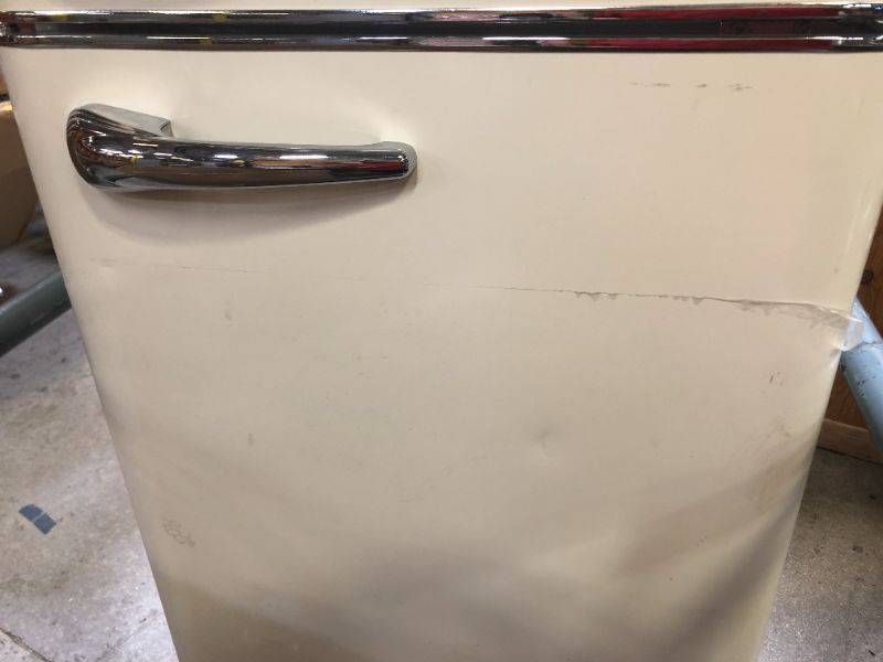 Photo 1 of FRIGIDAIRE EFR756-CREAM EFR756, 2 Door Apartment Size Retro Refrigerator with Top Freezer, Chrome Handles, 7.5 cu ft, Cream
