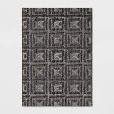 Photo 1 of 5' x 7' Diamond Pixel Outdoor Rug Black - Project 62