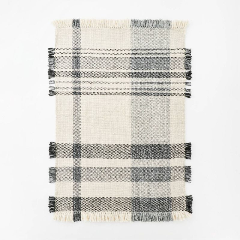 Photo 1 of 5'x7' Laurelhurst Indoor/Outdoor Plaid Rug Black/White - Threshold™ Designed with Studio McGee
