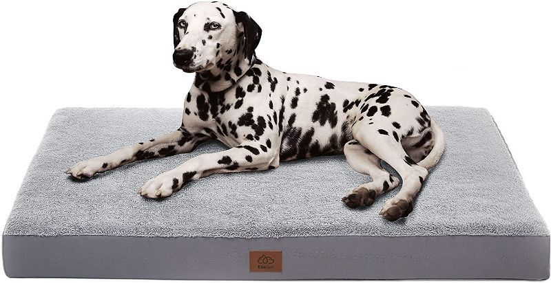 Photo 1 of Eterish Orthopedic Dog Bed for Medium, Large Dogs, Egg-Crate Foam Dog Bed with Removable Cover, Pet Bed Machine Washable, Grey
