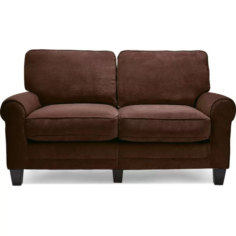 Photo 1 of 61" RTA Copenhagen Collection Loveseat Rye Brown - Serta