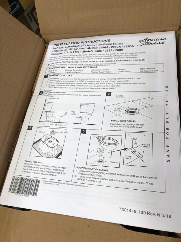 Photo 5 of American Standard H2Option 0.92/1.28 GPF Dual Flush Toilet Tank Only with AquaGuard Liner in Linen