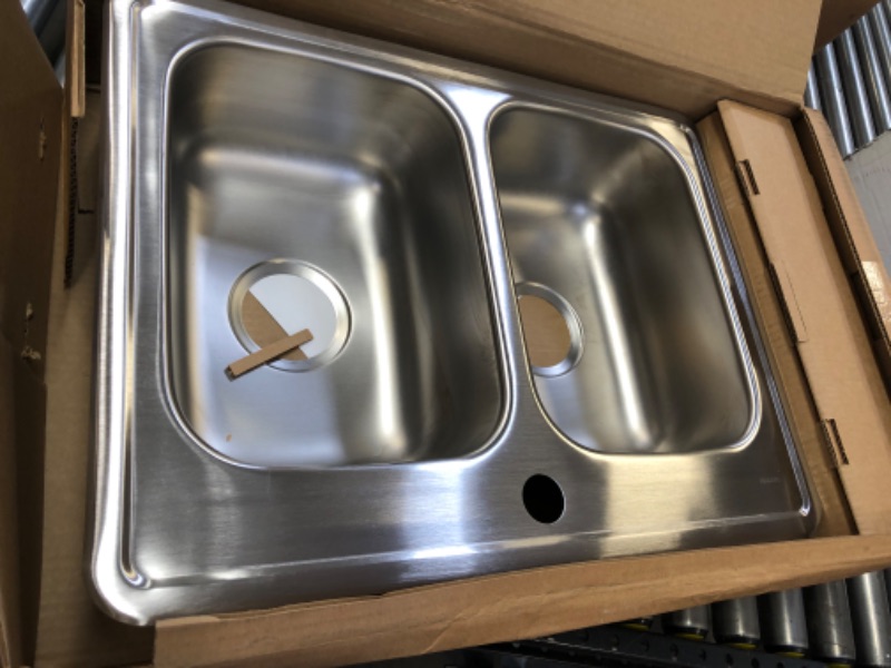 Photo 2 of Elkay D225191 Dayton Stainless Steel 25" x 19" x 6-5/16", Double Bowl Top Mount Kitchen Sink