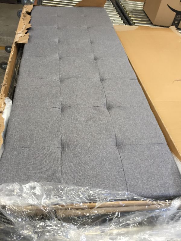 Photo 3 of Amazon Basics Faux Linen Upholstered Tufted Headboard - Queen, Grey
