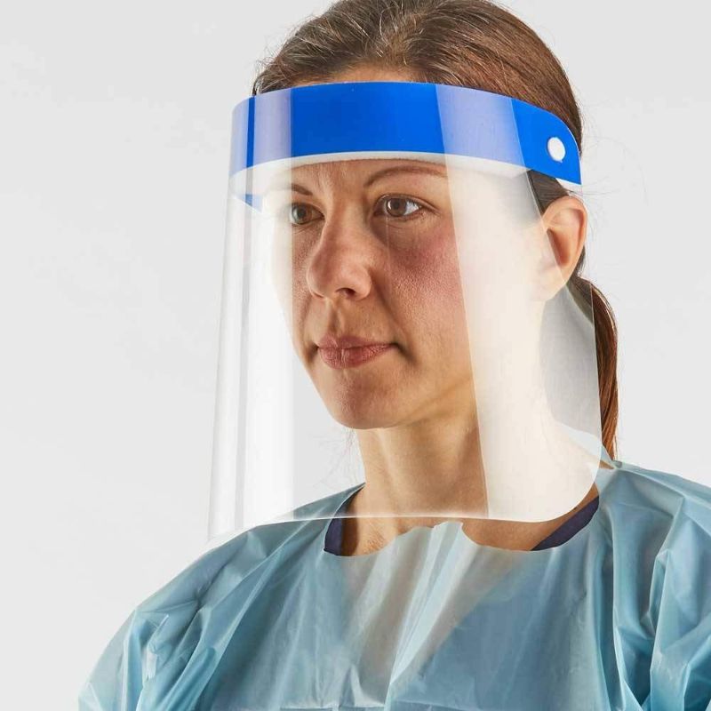 Photo 1 of 2 packs of  Wrap-Around Safety Face Shield, Facial and Eye Protection from Spray, Splashes, & Dust, Personal Protective Equipment --- each pack contains 10 pieces 