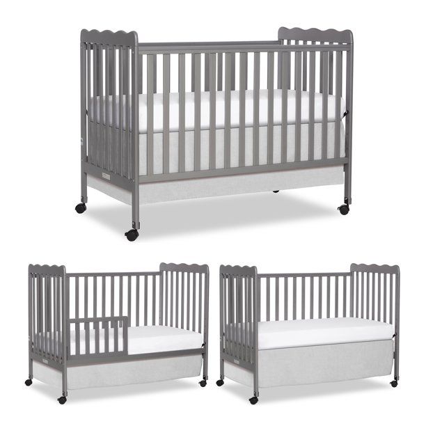 Photo 1 of Dream On Me Classic 3-in-1 Convertible Crib - Steel Grey
