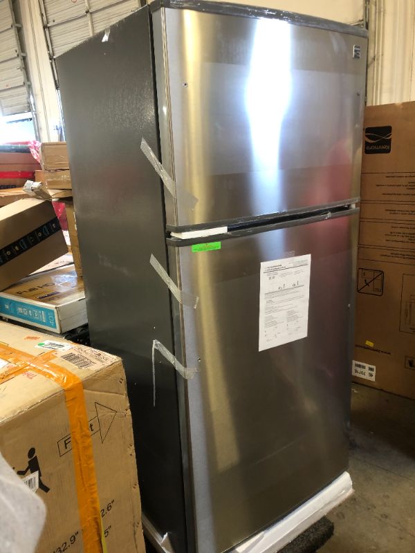 Photo 2 of Kenmore 70715 18 cu. ft. ENERGY STAR Top Freezer Refrigerator with Ice Maker Pre-Installed - Finger Print Resistant Stainless Steel

