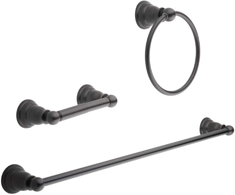 Photo 1 of Amazon Basics AB-BR841-OR Bathroom Hardware Accessories Set - 3-Piece, Oil Rubbed Bronze
