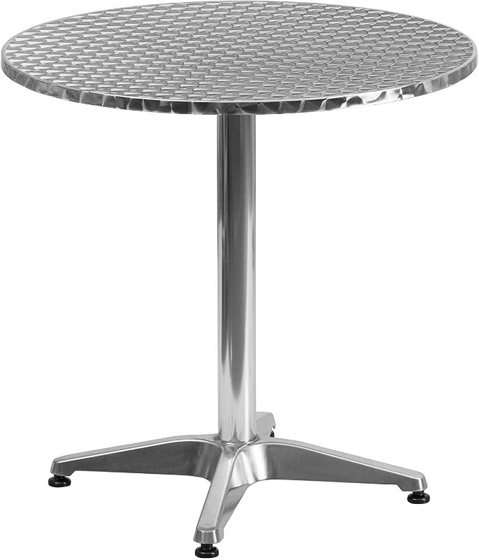 Photo 1 of Flash Furniture 27.5'' Round Aluminum Indoor-Outdoor Table with Base
