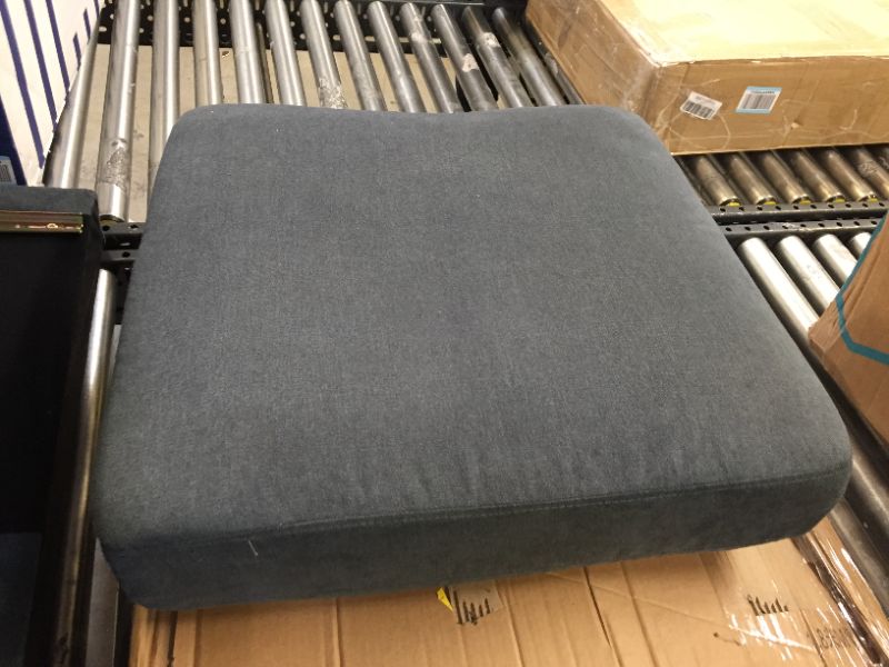 Photo 3 of SMALL GREY UPHOLSTERED OTTOMAN