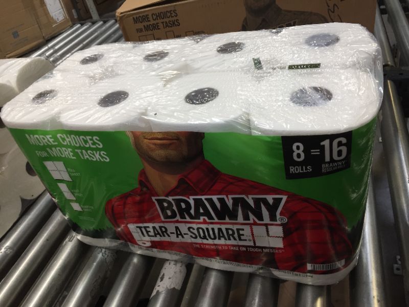 Photo 2 of Brawny Paper Towels, Tear-A-Square, 2-Ply - 8 rolls