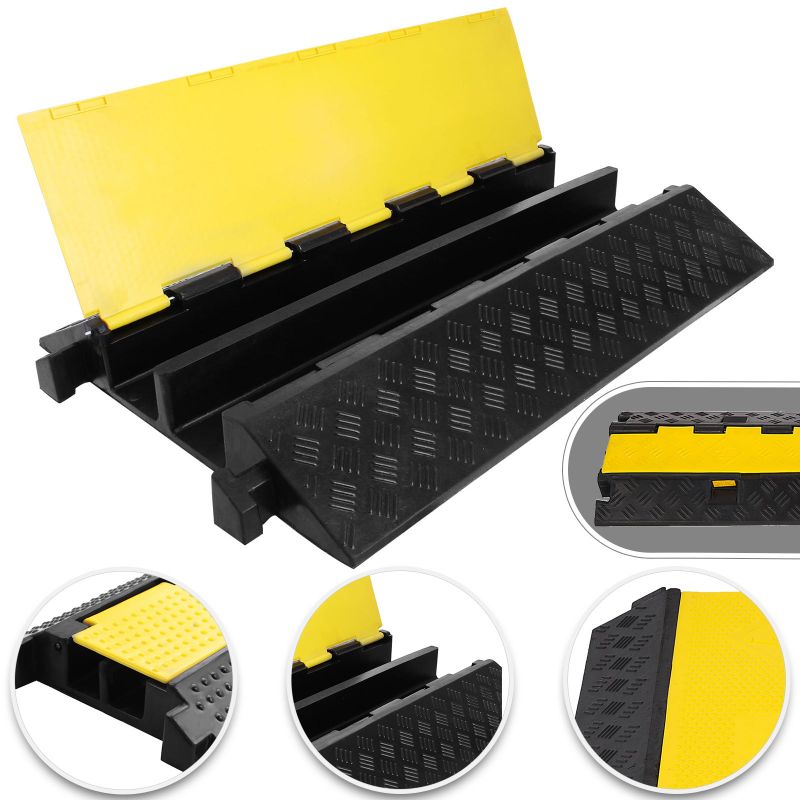 Photo 1 of 2-channel Cable Protectors Ramps Rubber Cable 66000lbs Axle Capacity Protective
