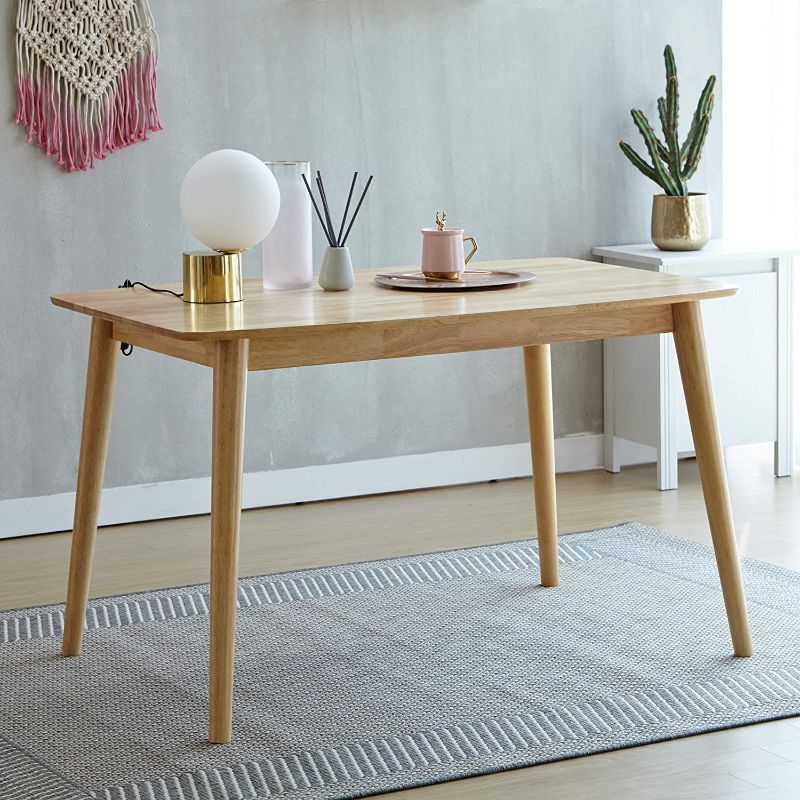Photo 1 of Livinia Aslan 47.2" Dining Table/Mid Century Modern Solid Rubber Wood Kitchen Table
