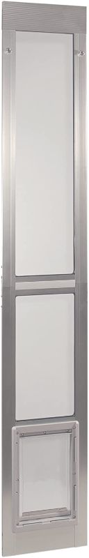 Photo 1 of Ideal Pet Products ALUMINUM Modular Pet Patio Door, Assembled Adjustable Height 77-5/8" To 80-3/8", 7" x 11-1/4" Flap Size, Mill (Silver)
