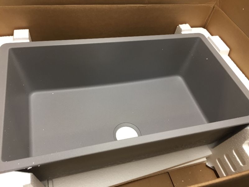 Photo 2 of Elkay Quartz Classic 33" x 18-7/16" x 9-7/16", Single Bowl Undermount Sink, Greystone