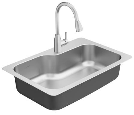 Photo 1 of American Standard Fair-Acre Drop-In 33-in x 22-in Stainless Steel Single Bowl 1-Hole Kitchen Sink All-in-one Kit
