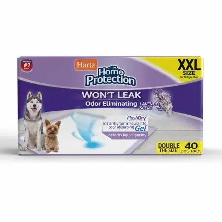 Photo 1 of Hartz Home Protection Lavender Scent Odor Eliminating Dog Pads, XXL, 40 Count