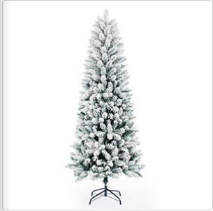 Photo 1 of Artificial Christmas Trees,Classic Pencil Tree with White Snow Flocked,Unlit
