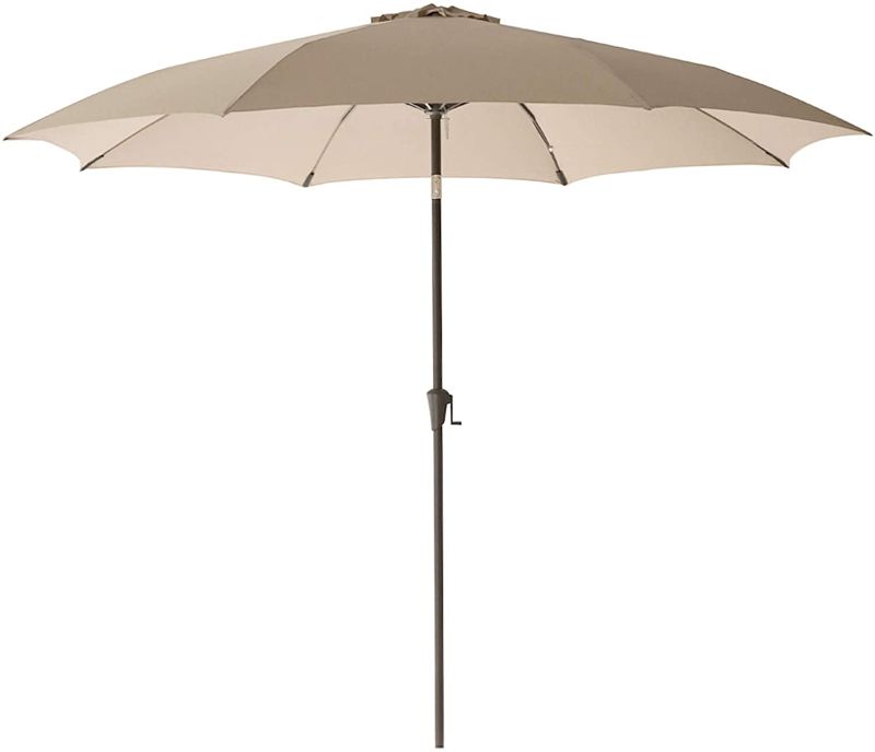 Photo 1 of C-Hopetree 11 ft Outdoor Patio Market Table Umbrella with Fiberglass Rib Tip and Tilt, Beige
