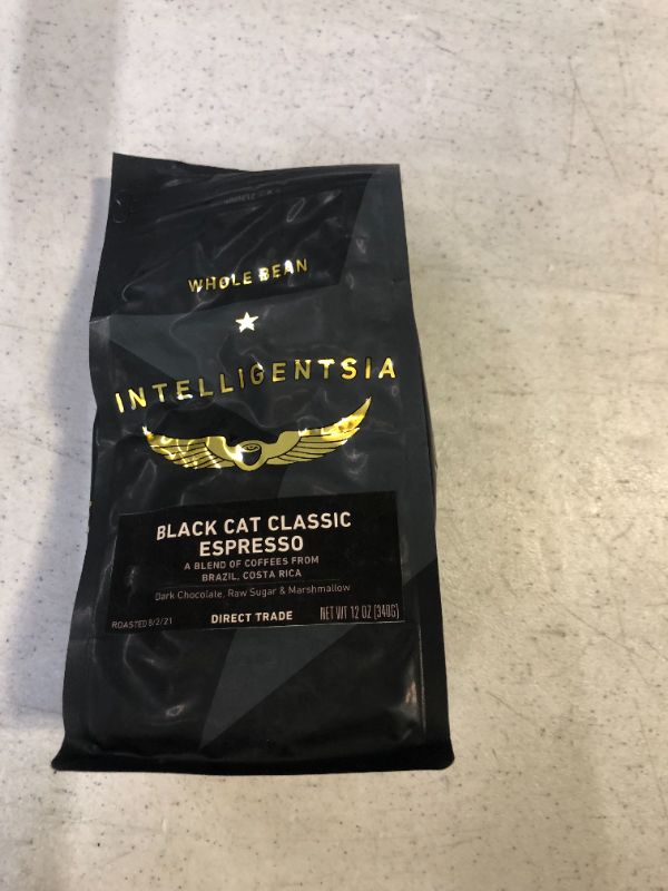 Photo 2 of Intelligentsia Coffee, Medium Roast Whole Bean Coffee - Black Cat Espresso 12 Ounce Bag with Flavor Notes of Stone Fruit, Dark Sugars and Dark Chocolate
EXP OCT 31 2021